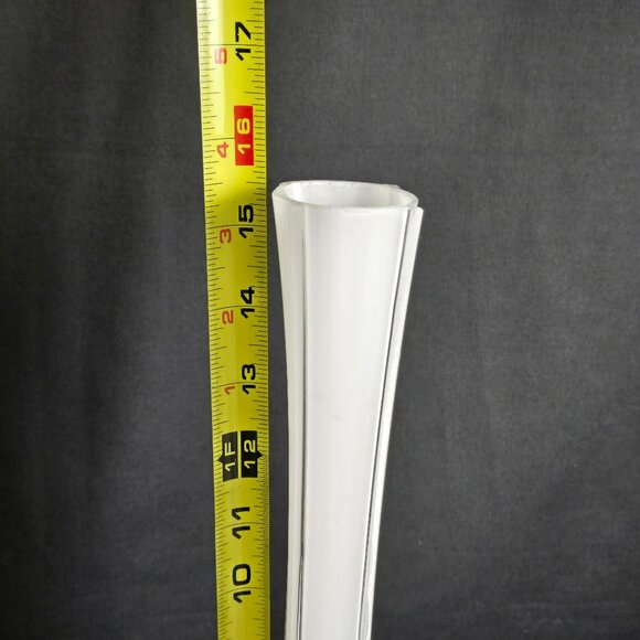 Vintage Clear Glass Floor Bud Vase 16" Tall Trumpet Stretch Flared Base Decor - Picture 6 of 9